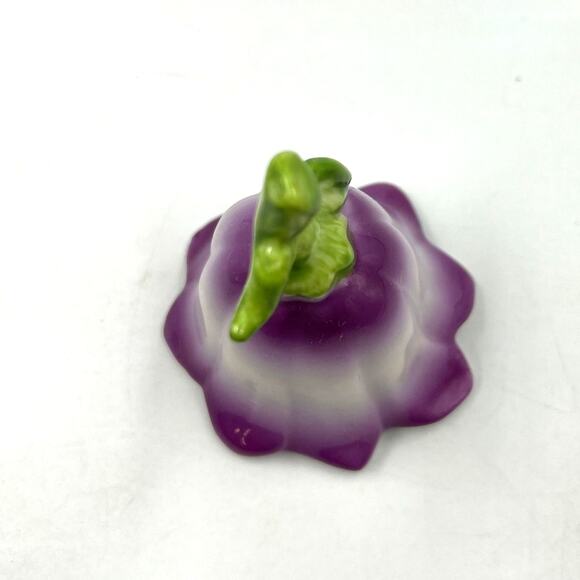 Vintage Small Mini Glazed Porcelain Delicate Bell Purple Morning Glory Flower - Picture 6 of 9